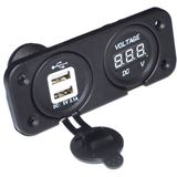 Car Cigarette Lighter Socket Splitter Charger Power Adapter Outlet Dual USB 12V Car Digital Voltmeter