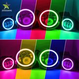 Wholesale Halo Angel Eye Round RGB 7 Inch Headlight 4 Inch Auto Car LED Fog Light for Wrangler