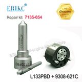 Erikc Big Repair Kit 7135-654 (7135 654) Common Rail Injector Valve 9308 621c and Original Pencil Nozzle L133pbd Car Repair Tool Kit for 7135654 and Ejbr00501z