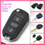 Remote Key for Auto Peugeot 0536 with 3 Button 433MHz (307 with groove)
