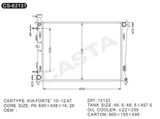 Best Quality Aluminum Auto Radiator for Hyundai KIA Forte'10-12AT