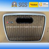 Black Logo Silver Car Front Grill Grille for Audi RS6 2005-2012
