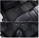 Premium Diamond 5D Car Floor Mats (BLACK WITH BEIGE STITCHING) - Land Rove