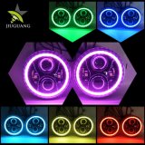 Waterproof IP67 High Low Beam Halo Ring Changing Colors RGB 7 Inch LED Round Headlight for Jeep Wrangler