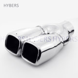 Dual Square Rolled Slanted 304 Stainless Steel Exhaust Tip