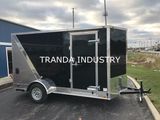 New 2017 7X16 7 X 16 Blackout V-Nosed Enclosed Cargo Motorcycle Trailer Ramp