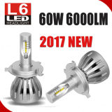 New Product L6 60W 600lm Car LED Headlight H4 High Low Beam H4 LED Headlight