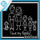 I Love My Family Car Decorative Decal Sticker