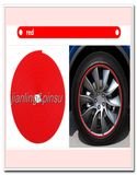 Red Car Wheel Hub Rim Edge Protector Ring Tire Guard Line Rubber Strip