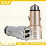 3.1A Metal Dual Universal Car Charger with Safety Hammer Function for iPhone Samsung and Tablet PC