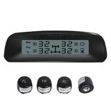 Universal Solar Power TPMS, Wireless Tire Pressure Monitoring System with 4 DIY External Cap Sensors (0-4.5Bar/0-65Psi)