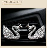 Rhinestone Swan Air Fresher Cleaner with Perfumein Car