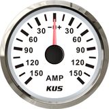 52mm Ammeter/AMP Gauge White Faceplate with Reasonable+/--150A with Current Pick-up Sensor for Universal Motorcycle Boat Yacht