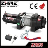 3000lbs Steel Rope Electric Winch for ATV/UTV with Brake for Light Duty