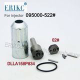 Erikc 095000-522 Injector Repair Kit Dlla158p834 Nozzle 02# Control Valve Plate E1022001 Cap for 095000-5220 Common Rail Diesel Injector 23670-E0341 095000-5223