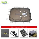 J260 Lantsun Black Sunshade Full Mesh Top Cover UV Protection with Storage Pockets for Jeep Wrangler Jk 4 Door 2007-2017