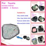 Remote Interior for Toyota with 4 Buttons 433nhz