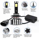 80W 8000lumens 6000k 9006 LED Headlight Conversion