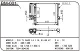 Base 1.9L Radiator for OEM: 1723528 BMW 318 