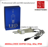 LED Headlight-Super Bright LED Headlamp 4800lm CREE Xhp50 Chip 40W White Color Aluminum LED Car Light