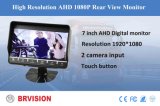 Ahd1080p Rear View Monitor Bus&Truck Video Surveillance System with 2 Channels Input, Time Delay, Parking Guideline, Touch Button