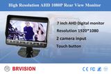 Ahd1080p Rear View Monitor Bus&Truck Video Surveillance System with 2 Channels Input, Time Delay, Parking Guideline, Touch Button