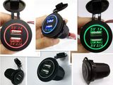 12V 24V 3.1A Motorcycle Car Dual USB Power Charger Socket for Marines and Boats