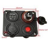 4 Hole Panel: 3.1A Charger+Voltmeter+on/off Button+Cigarette Light Socket