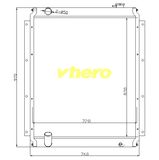 Heat Exchanger Aluminum Auto Radiator for Technical Vehicle Sany 205c