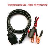 Car Cable OBD II Vehicle ECU Emergency Power Supply Cable Memory Save Any 12V DC Power Source DC 12V Lead-Acid Battery