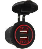 Dual USB Charger Adapter Socket Power Outlet 12V 24V LED Motorcycle Marine Car