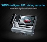 1080P Car Dash Cam DVR with Parking Monitor Bluetooth Headset