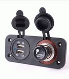 Car Motorcycle 12V USB Charger Cigarette Plug Power Socket