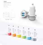 Fashionable Look Dual USB Car Charger with Customized Colors for Cell Phone