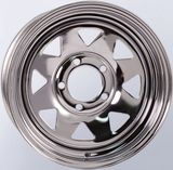 14X6 Triangular Chrome Trailer Wheel 5-120.65