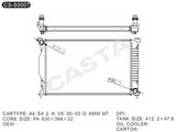 High Cooling Efficient Auto Parts Radiator for Audi A4/S4 2.4I V6'00-03 Mt