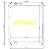 Auto Spare Parts Water Cooled Auto Radiator for Technical Vehicle Kato Kato 820higher