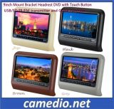 9 Inch Digital Screen Car DVD Headrest Monitor with Wireless Game, IR/FM, DVD, Speaker, USB/SD