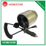 Car Charger Cigar Lighter 2 Sockets + 2 USB, Car Power Inverter Adapter/Splitter