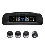 Universal Wireless TPMS Wireless Color LCD Solar Power Tire Pressure Monitoring System with Four Cap Sensors