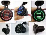 Car 3.1A Dual USB Socket Charger Power Adapter Blue LED