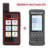 Launch X431 Diagun IV X431 IV Support WiFi Bluetooth Diagnostic Tool with Cr619 Code Reader OBD2/Eobd Function Support Data Record Replay