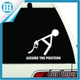 Assume The Position White Car Window Sticker Design Your Own