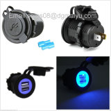 Car 5V 3.1A Dual USB Socket with Blue LED Light Charging Socket Power Adapter