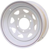 8 Spoke White Steel Wheel for Trailer 14 Inch Rims