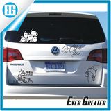 Cartoon Characters Cute Car Window White Waterproof Sticker