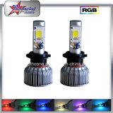 40W Each Bulb H4 LED RGB Xhp70 LED Headlight H7 for Car by Bluetooth Control LED Headlamp Light