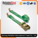 35mm 2ton Polyester Ratchet Strap Tensioner with J Hooks