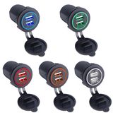 Waterproof Dual USB Port Car Charger Adapter Dust-Proof 5V 2.1A/1A Universal Car Charger Socket for Citroen Honda Toyota