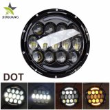 Factory Waterproof Car Driving Front Light 75W Hi/Lo DRL Offroad Auto 7 Inch Round LED Headlight for Jeep Wranlger
